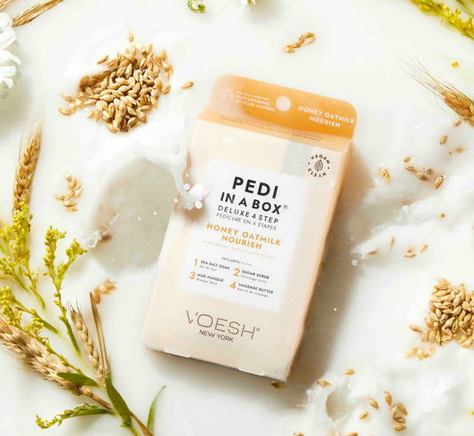 KIT DE PEDICURE 4 PASOS PEDI IN A BOX MIEL Y LECHE DE AVENA