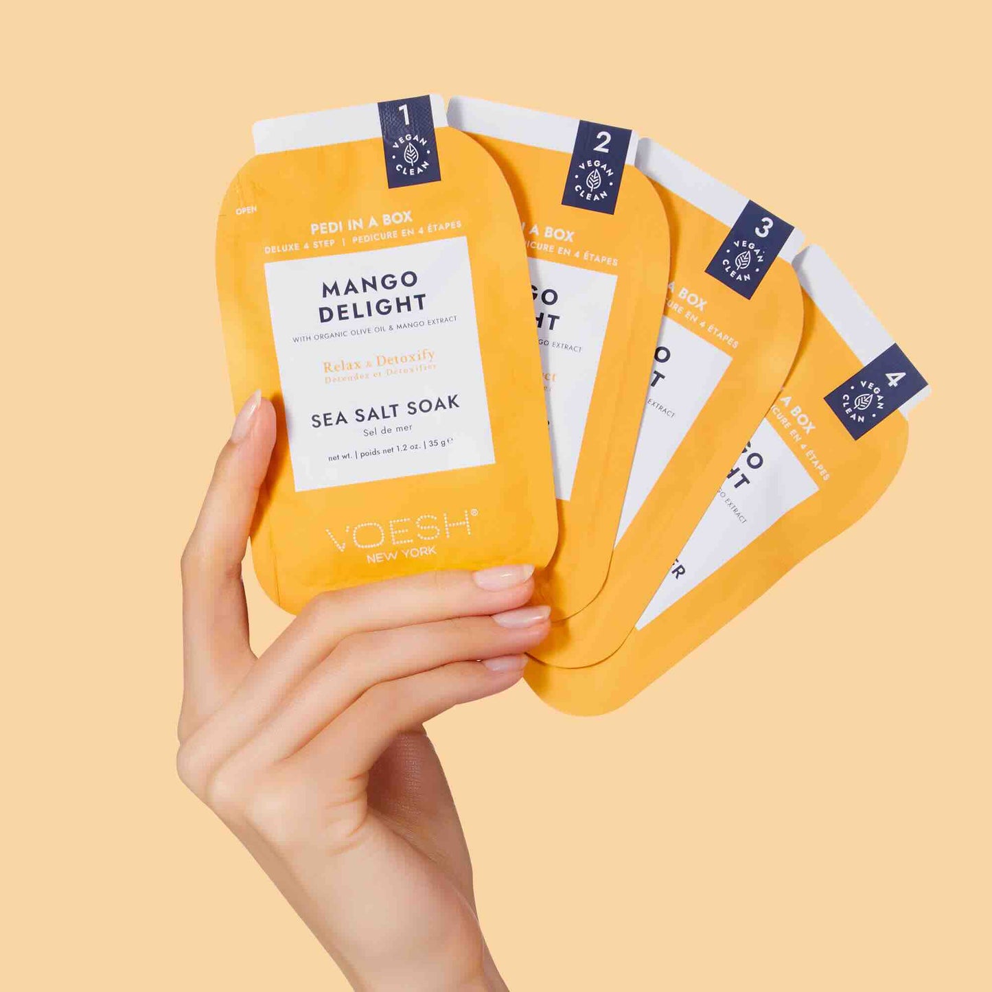 KIT DE PEDICURE 4 PASOS PEDI IN A BOX DELEITE DE MANGO