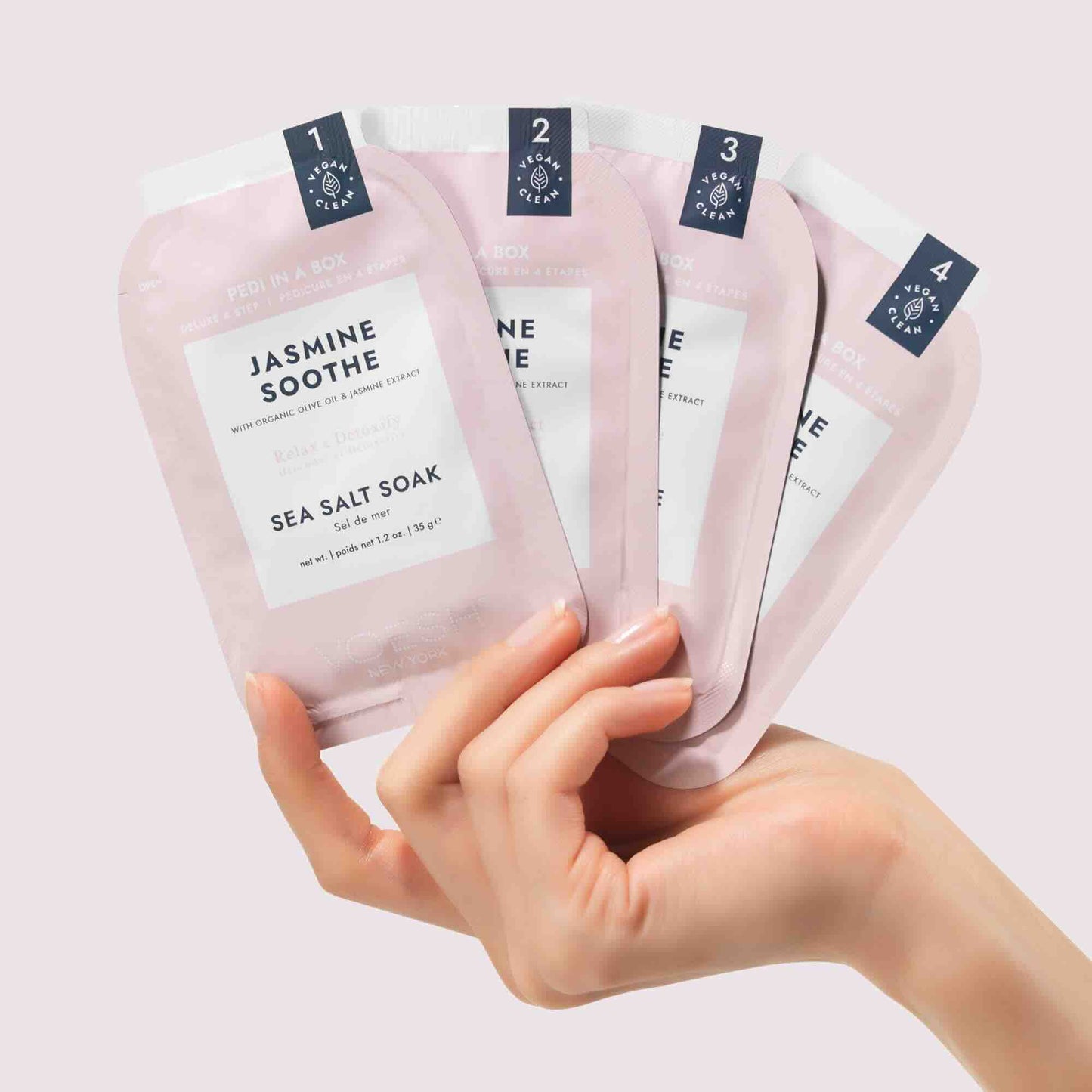 KIT DE PEDICURE 4 PASOS PEDI IN A BOX JAZMIN RELAJANTE