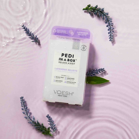 KIT DE PEDICURE 4 PASOS  PEDI IN A BOX ALIVIO DE LAVANDA