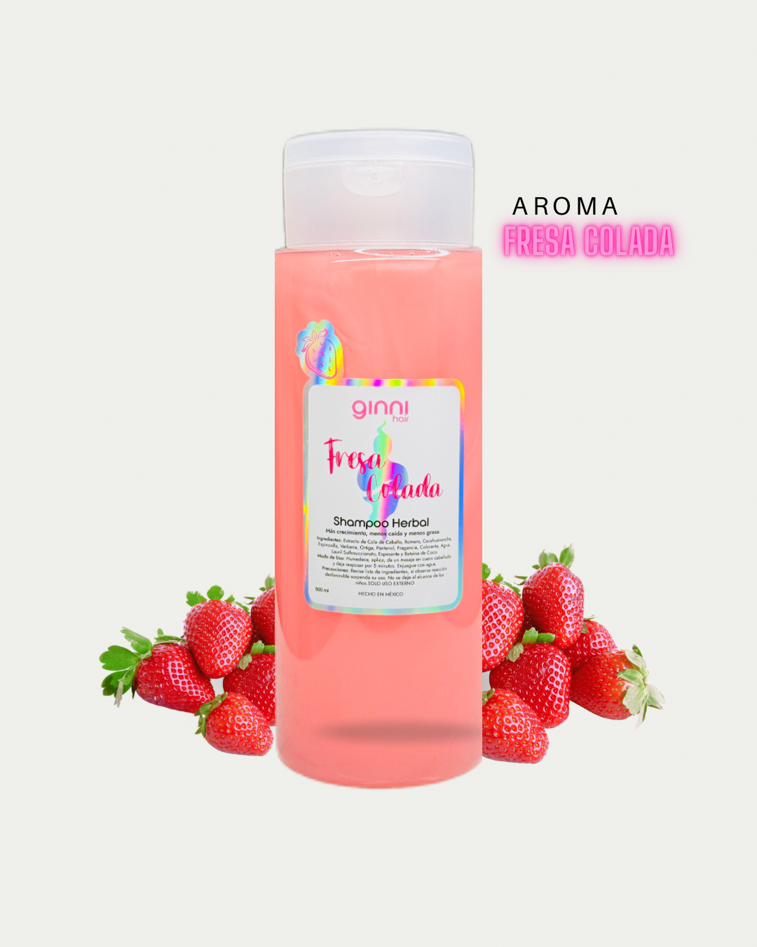 Shampoo Hidratante Antifrizz GINNI  FRESA COLADA 500ml Premium